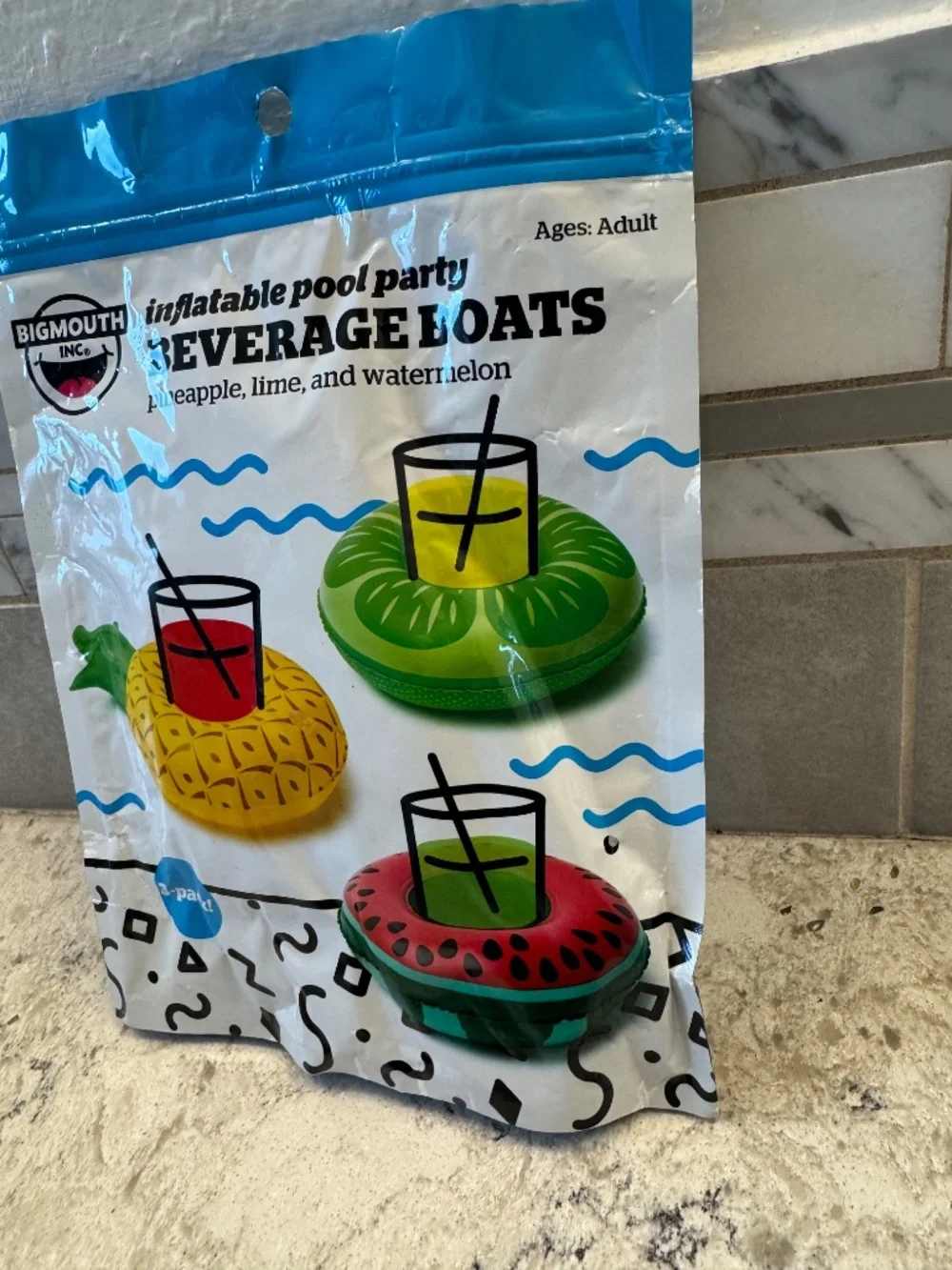 BIG MOUTH Inc. Tropical Fruits Inflatable Pool Party Beverage Boats 3 Pack - Picture 7 of 7